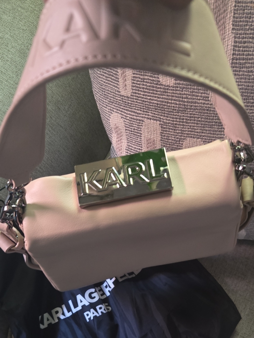 EUC KARL BEIGE Leather Bag 🤩 - Picture 3 of 14